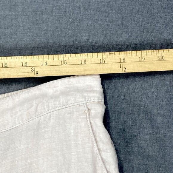 Tahari Linen Wide Leg Cropped Pants Women XL High Rise Pockets Cottage Core Boho - Picture 10 of 15